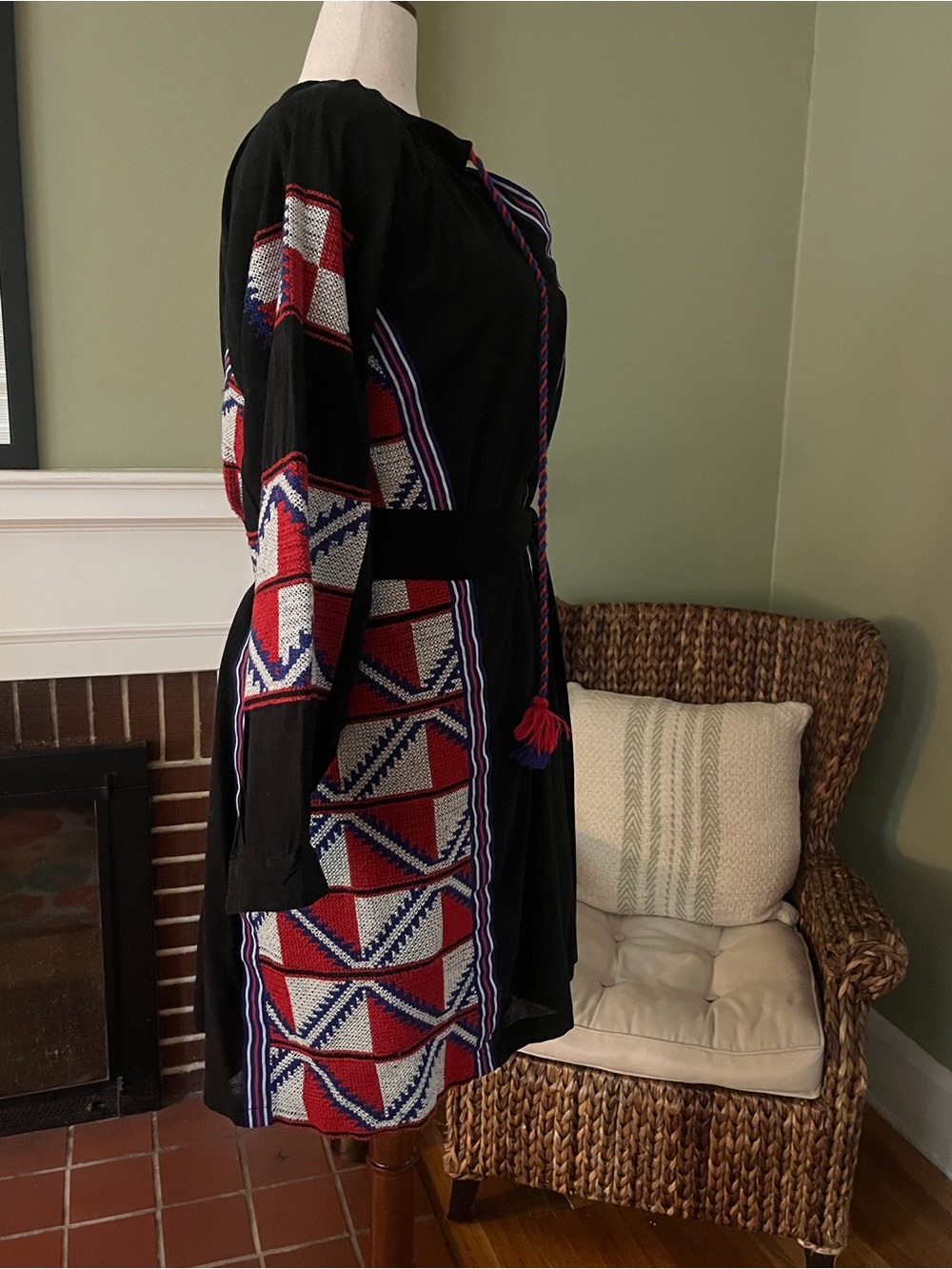 Eloquii Studio Black Embroidered Cotton Peasant Dress - Size 22 - Picture 3 of 12
